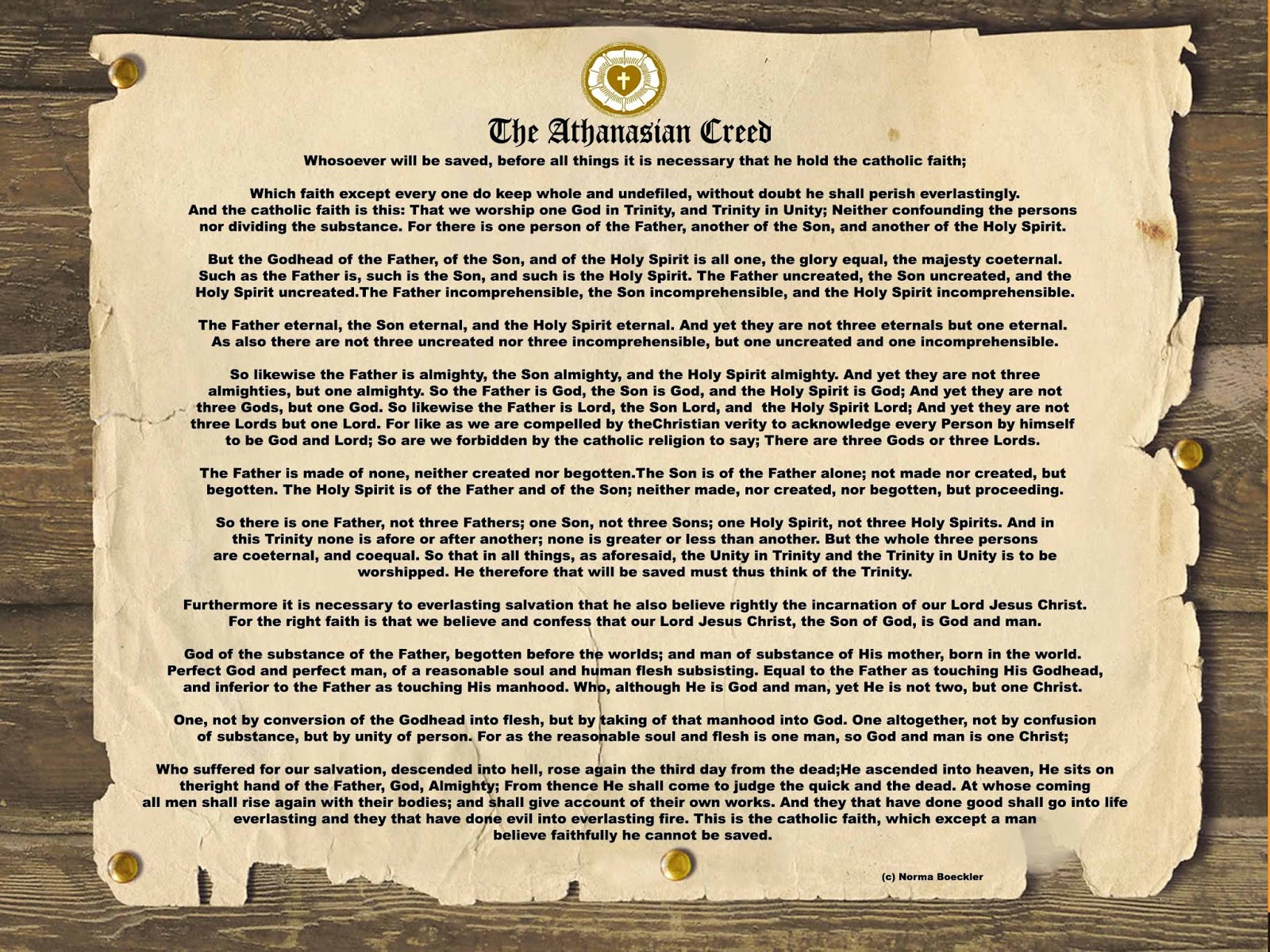 ATHANASIAN CREED BACKGROUND – Our Redeemer Lutheran Church